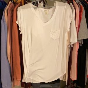 White sheer pocket T